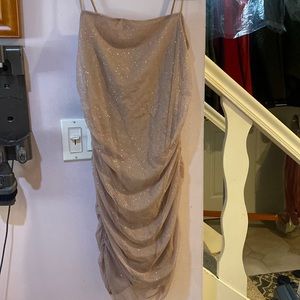 WINDSOR NWT Nude-Blush “Gorgeous in Glitter” Mini Dress